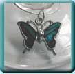 Paua Butterfly Wine Glass Charm