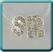 Diamante Initials Wine Glass Charms