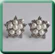 Silver Dainty Pearl Star Flower Cufflinks