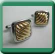 Ridged Square Two Tone Cufflinks