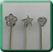 Diamante Shapes Tie Pins