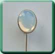 Imitation Opal Oval Bezel Tie/Cravat Pin