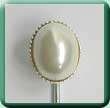 Oval Pearl Bezel Tie Pin