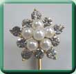 Dainty Pearl Star Flower Tie/Cravat Pin