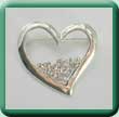 Half Full Heart Brooch/Wrap Clip