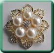 Pearl Filigree Flower Brooch/Wrap Clip