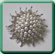 Pearl Diamante Sunflower Brooch/Wrap Clip 