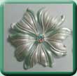 Stripy Flower Brooch/Wrap Clip 