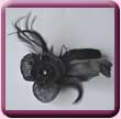 Black Sinamay Feather Rose Fascinator