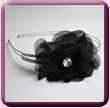 Black Floaty Crystal Flower Alice Band