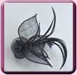 Navy Blue Sinamay Mini Rose Fascinator