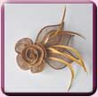 Gold Sinamay Rose Fascinator