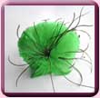Pea Green Round Feather Flower Hair Band Fascinator