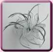 Silver Grey Feather Organza Fascinator Comb