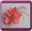 Coral Crinkle Flower Fascinator