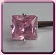 Pink CZ Square Hair Grip