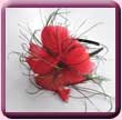 Crimson Red Round Feather Flower Hair Band Fascinator