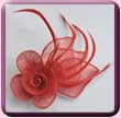 Red Sinamay Rose Fascinator