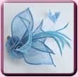 Turquoise Sinamay Roses Fascinator