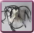 Ivory & Black Triple Feather Flower Fascinator