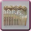 5 Diamante Flowers Comb