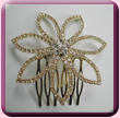 Pointed Diamante Flower Comb