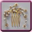 Pearl Diamante Flower Spray Comb