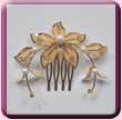 Pearl Mesh Flower Arch Hair Comb