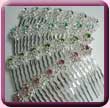 7 Diamante Flowers Comb