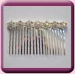 7 Diamante Flowers Comb