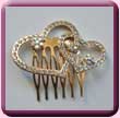 Double Crystal Heart Comb