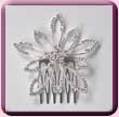 Wire Diamante Flower Hair Comb