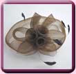 Brown Triple Mesh Flower Fascinator