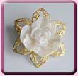 Filigree Pearlised Rose Hair Clip