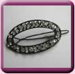 Black Hollow Oval Hair Clip