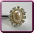 Oval Pearl Surrounded By Crystal Hair Grip