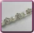 Pearl Diamante Flower Line Hair Grip