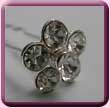 6 Crystal Flower Hair Pins