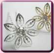 Filigree Cyrstal Flower Hair Pins