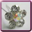 Large 6 Crystal Flower Hair Pin