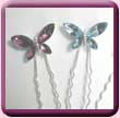 Large Set Crystal Butterfly Hair Pins